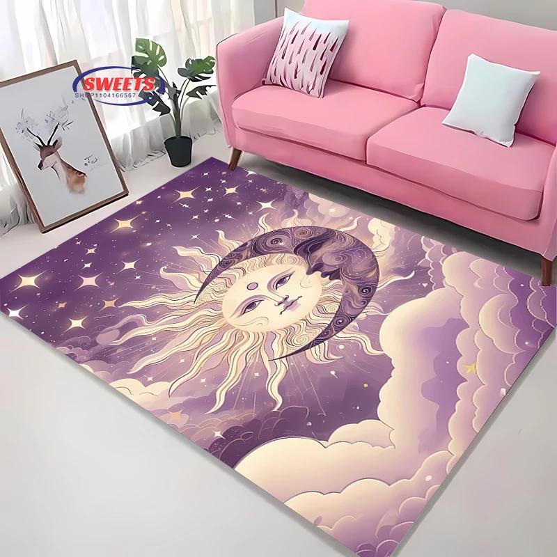 New To Moon and Sun Carpet, Anti-slip Sound Insulation, Add Soft and Comfortable,Living Room Bedroom Office Area Can Be Used Mat