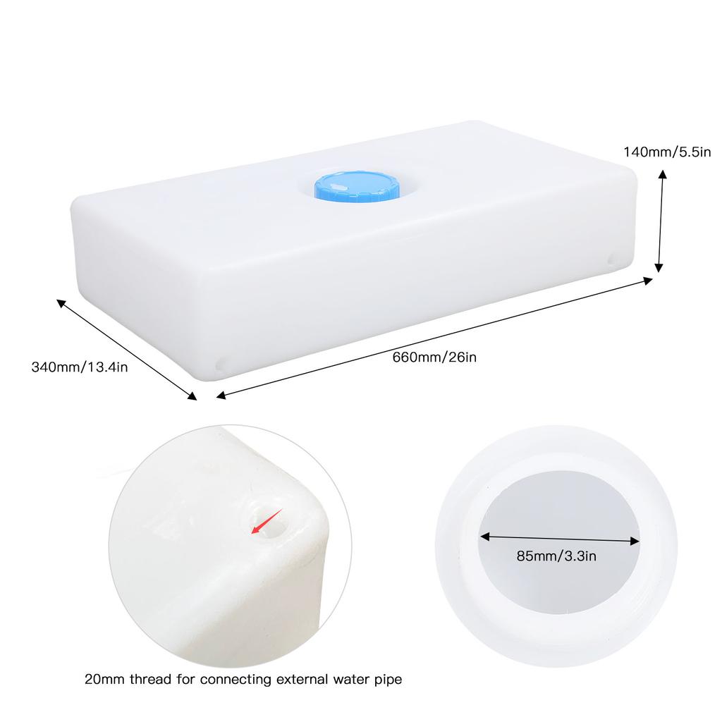 8 Gallon Water Holding Water Holding 8 Gallons Leakproof LLDPE 85mm Water Inlet for Camper Trailer Yacht Boat