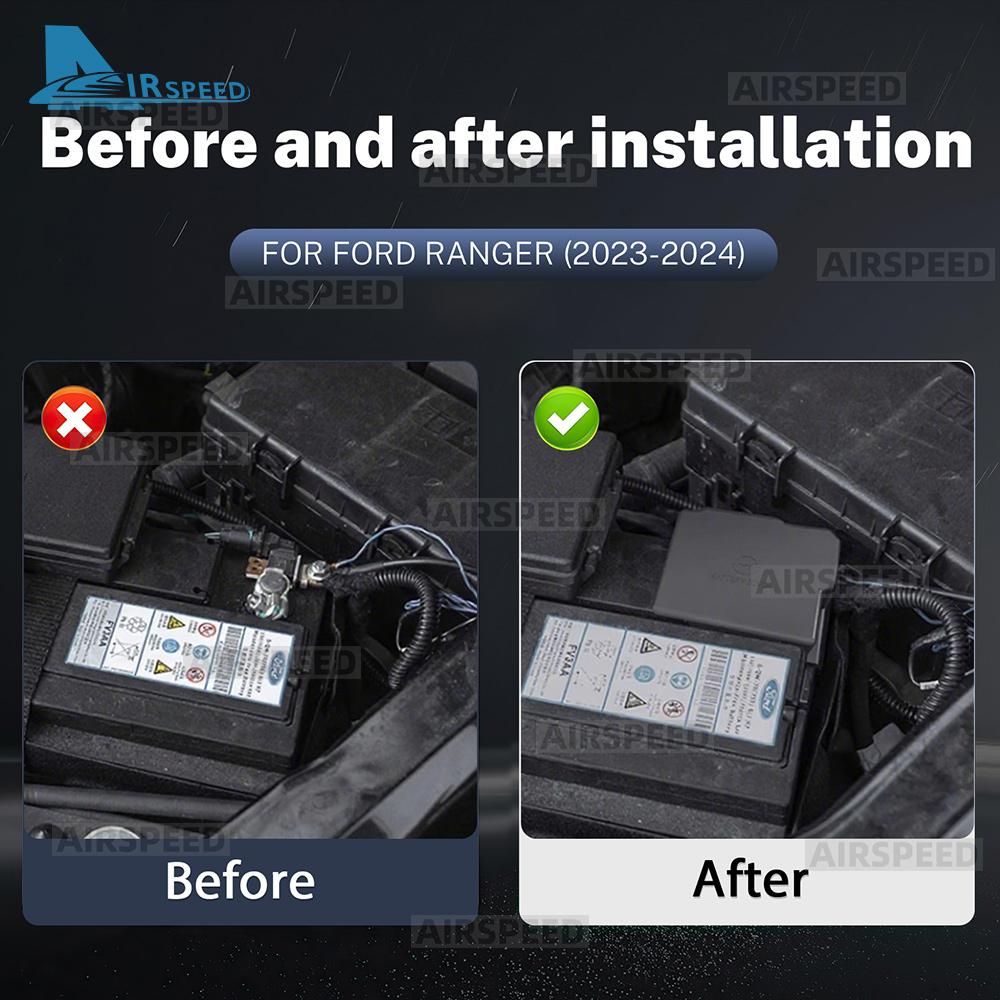 Car Battery Negative Terminal Protective Cover For Ford Ranger 2023 2024 Waterproof Dustproof Interior Accessories