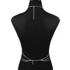 Pearl Cross Body Belly Waist Dance Choker with Imitation MT271 Women's 3-Strand Chain, Chain, Chain, Pearls, Silver,