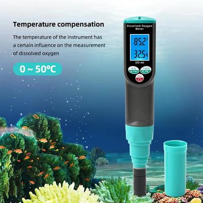 DO-66 Dissolved Oxygen Analyzer Pen Type Intelligent Dissolved Oxygen Tester LCD Display for Aquarium Fish Tank Aquaculture