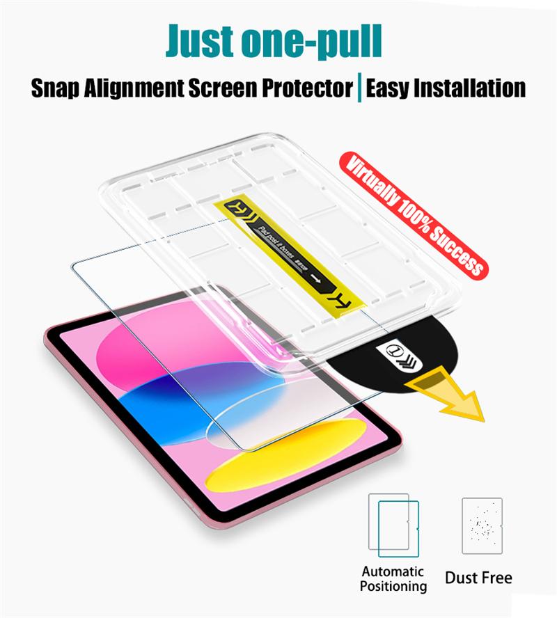 Easy Install Tempered Glass Screen Protector for Ipad A16 11th Generation 10th 9th 8th 7th 6th 5th 10.2 9.7 Film