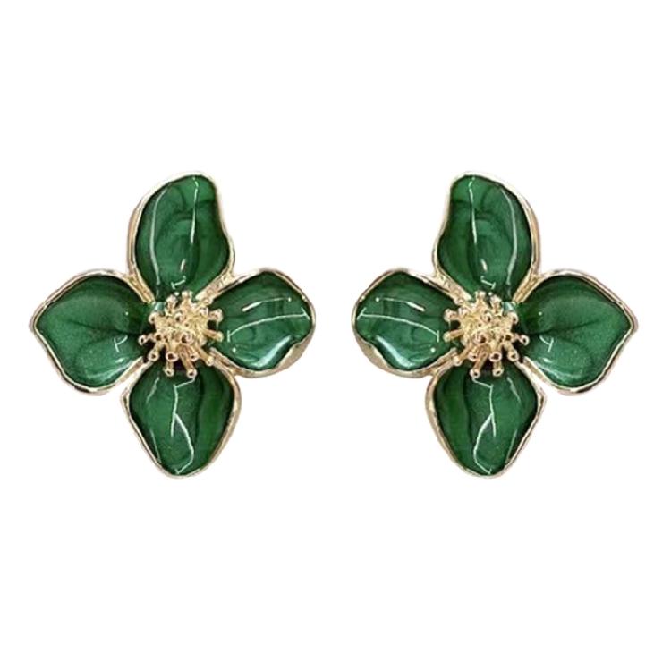 Fashionable Hibiscus Designs Studs Earrings for Women and Girls Vintage Charm Fashion Korean Romance Statement Pieces