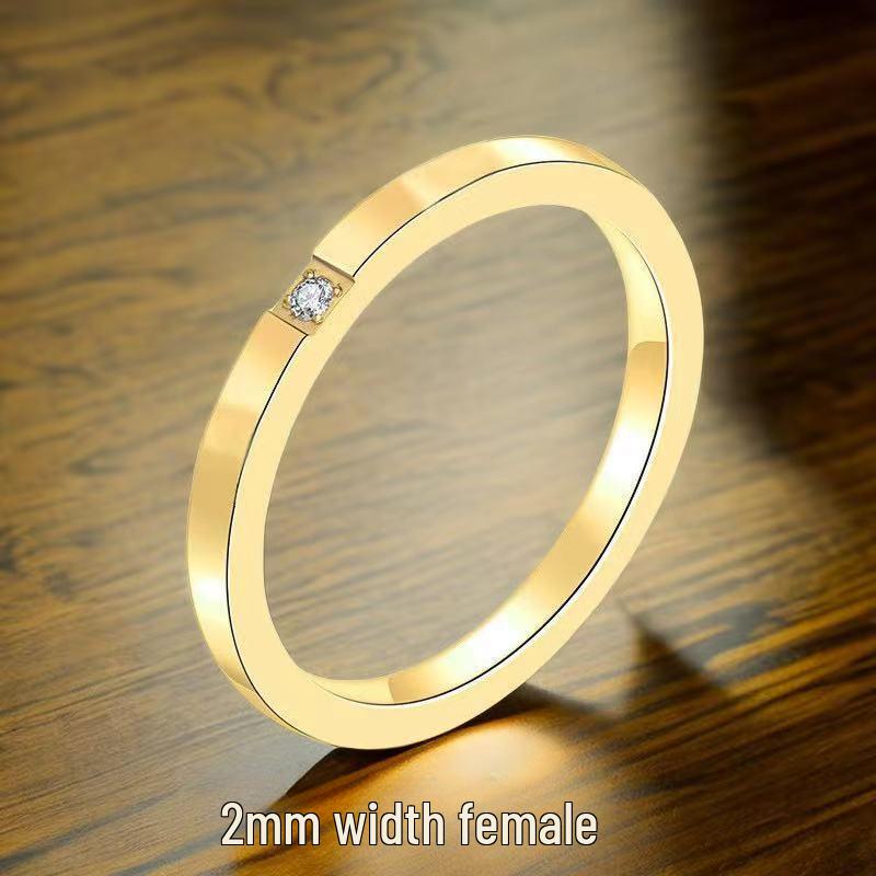 Luxury Women's Stainless Steel Ring: Electroplated Titanium, Non-Fading, Versatile Design
