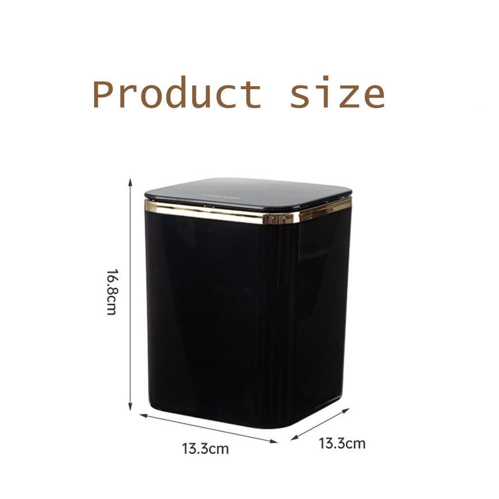 Mini-Abfalleimer mit Deckel 2L Desktop-Müllkorb Tisch Kunststoff-Mülleimer Bürobedarf Abfalleimer für Esszimmer Badezimmer Auto