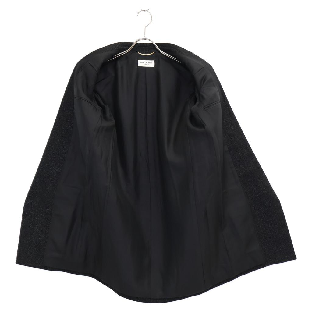 Saint Laurent Paris Black 552518 Glitter Wool Jacket Jacket 38 blackUsed