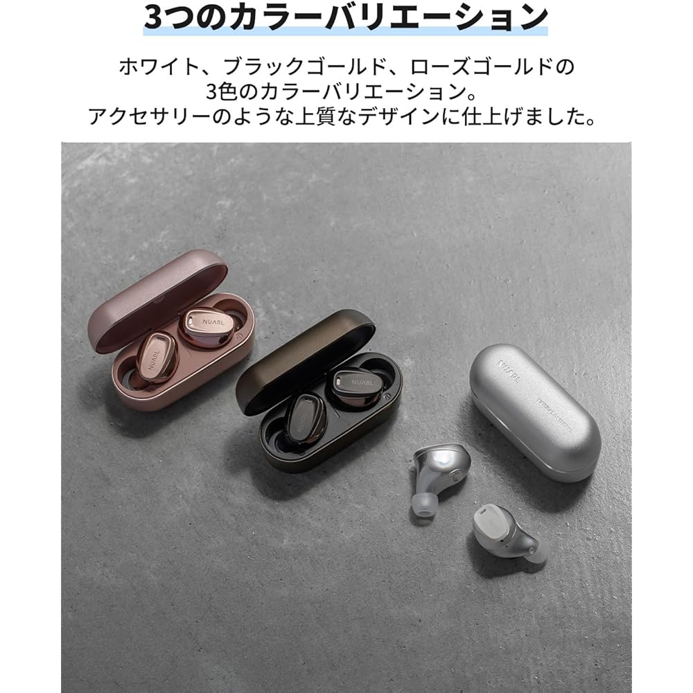 Nuaral Mini3 Wireless Earbuds Noise Cancelling Multi-Point Bluetooth Low Latency Gaming Mode IPX4 Waterproof Black Gold