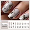 Reusable Blush Nail Art Set: 24 Detachable Wearable Nail Stickers