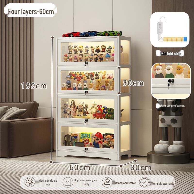 Acrylic Glass Display Cabinet with Lock for Toys and Prizes