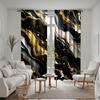 2PCS HD digital curtain print black tie black gold quicksand stripes Home decoration style Decorate living room bedroom wear
