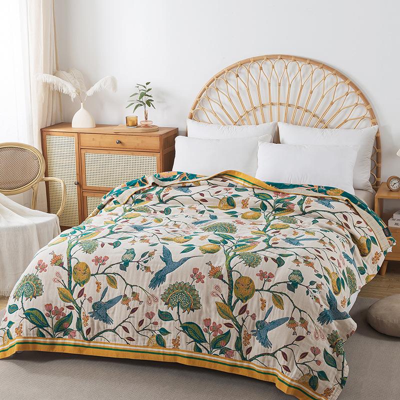 

Плед из жаккарда с цветочным узором в стиле бохо с кисточками - двусторонний, всесезонный, многоцелевой полиэстеровый плед для дивана, софы, кровати 200x230cm