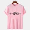 Men's Short Sleeve T-shirt Heartbeat Passionate Drummer Graphic Tshirt Male Oversized Streetwear Tees Women Summer Clothing Tops