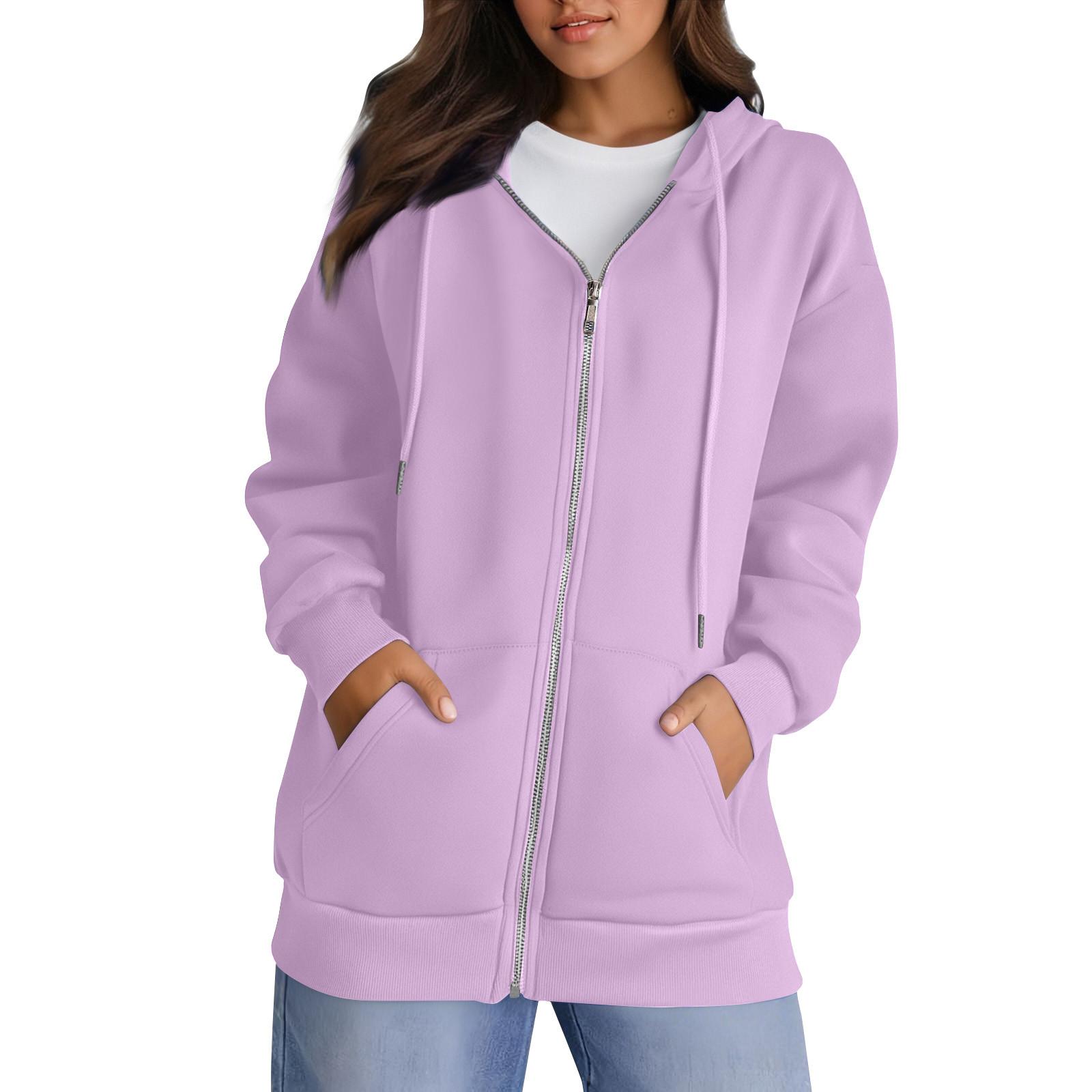

Women s Full Zip Up Sweatshirts Jacket Fall Long Sleeve Hoodies Women s Sweatshirts Women s Hoodies XXXL фіолетовий