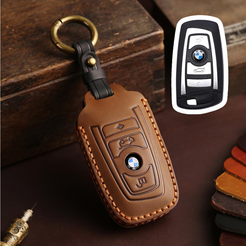 

Applicable to BMW key cover 3 series 320gt old 5 series li525x1x3x5/7 series leather men s and women s case коричневий