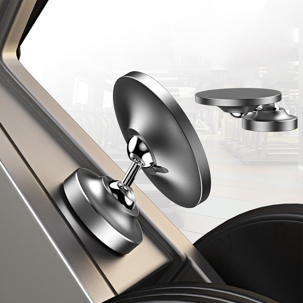 Dual Magnet Mount Stand 360°Adjustable Gym Magnetic Phone Holder Alloy Base Fitness Accessory for iPhone Samsung Xiaomi Huawei