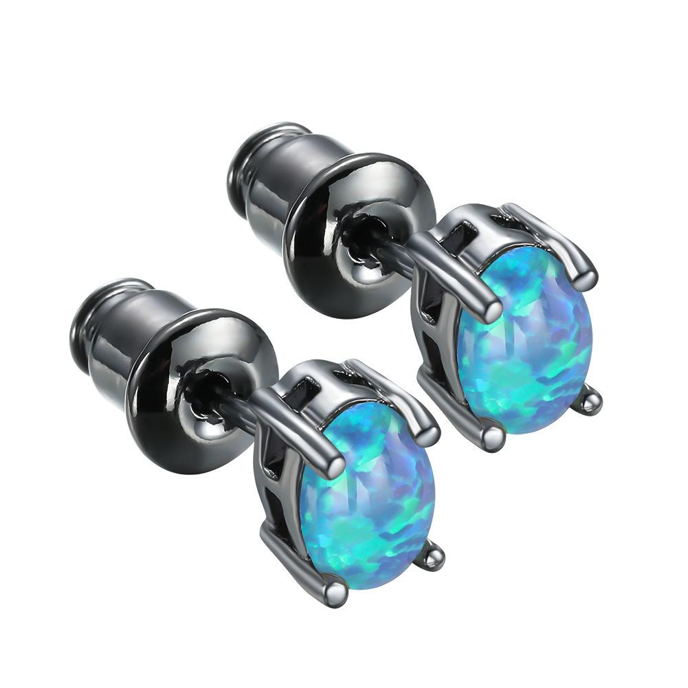 Accessories eBay New Earrings European and American Earrings Oval Opal Stud Earrings Vintage Accessories