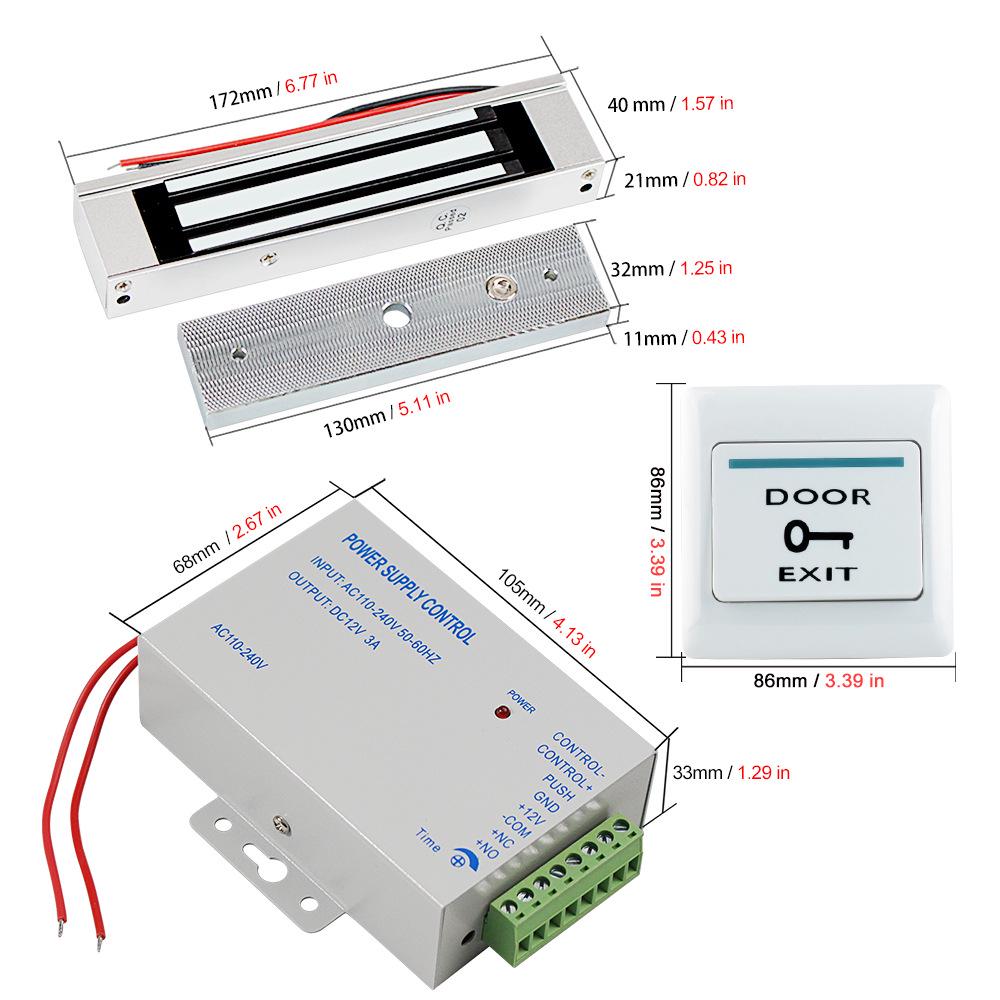 Waterproof Graffiti Password Card Access Control System with Electromagnetic Lock for Single or Double Doors. IC Single Host