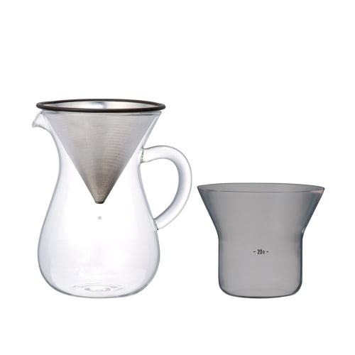 KINTO SCS Coffee Carafe Set, 2-Cup, Stainless Steel, Microwave and Dishwasher Safe, Gift, 27620