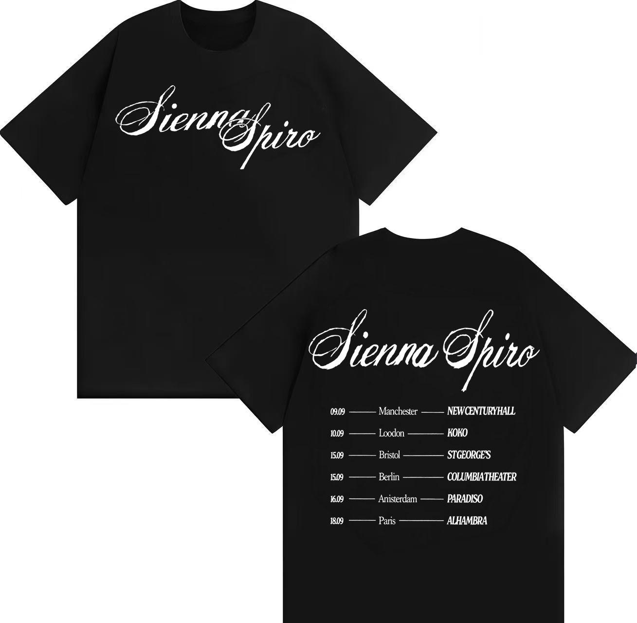 

2026 Singer Double Sided Letters Print High Quality Fashion Short Comfortable and loose Unisexs and WOMENs Tshirts M