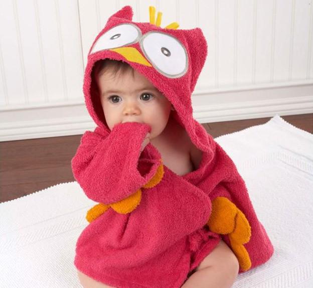 Animal-Shaped Hooded Bathrobe for Infants and Toddlers