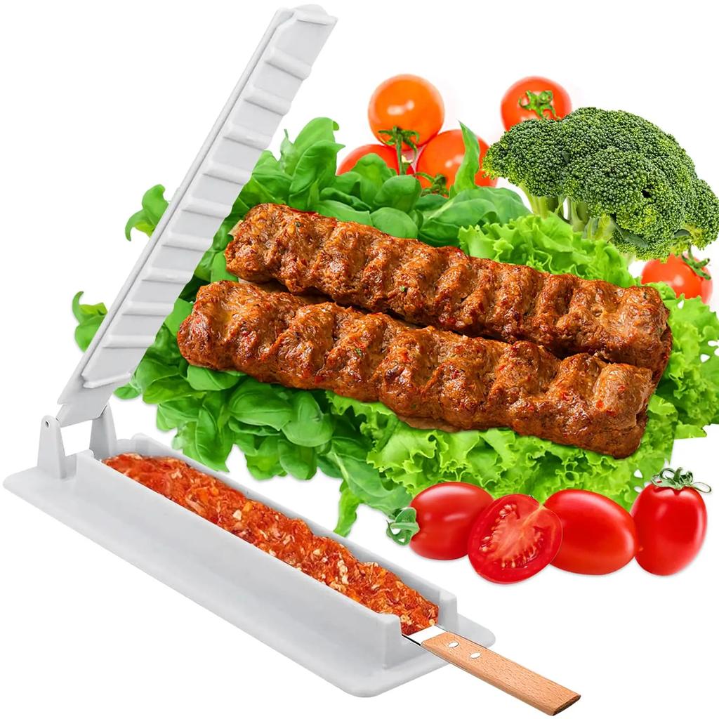 Manual Kebab Kebab Maker Press Reusable Press Kabob Mould Plastic BBQ Meat Skewer Machine For Kitchen Accessories