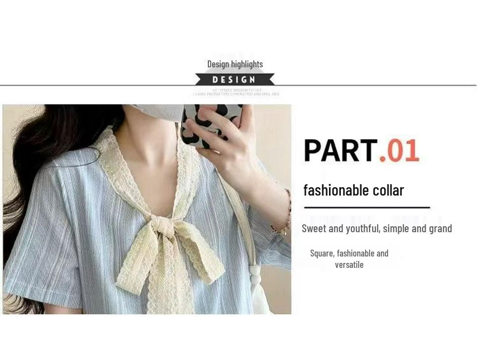 2026 Summer Korean-Style Maternity Dress: Single-Breasted, Lace Patchwork, Bowknot Design, Faux Two-Piece