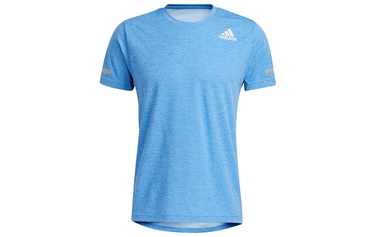 Adidas T Shirts Men s Sky Blue Crew Neck Moderate Straight Fit HF4204 S