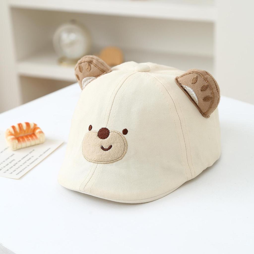 Chapeau de Soleil Bébé Ours Printemps/Été - Casquette Beret Mignonne Dessinée pour Bébés et Tout-Petits