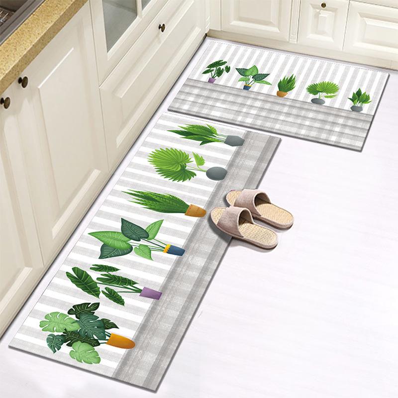 WTEMPO Kitchen Carpet Printed Carpet Thick Foot Mat Floor Mat Simple Door Mat Entrance Door Mat
