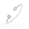 Luxury Geometry Gold Color Cuff Bangles For Women Fashion Cubic Zirconia Bracelets INS Party Everyday Jewlery.