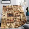 1Pc Cabin Bear Print Flannel Blanket, High Quality Comfortable for All Seasons, Home Decor, Warmth and Comfort, Perfect for Gifts