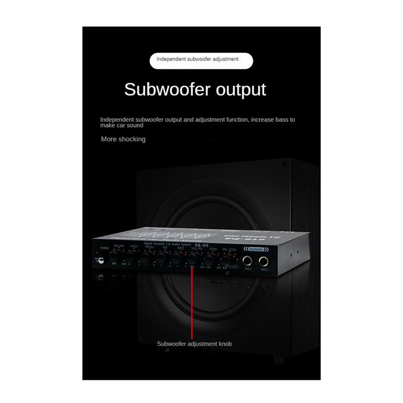 EQ-819 Multifunctional Car Equalizer Multifunctional Car Audio EQ Tuning Crossover Amplifier Parametric Equalizer-A87Q
