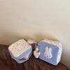 Blue Check Miffy Rabbit Storage Bag With Polyester Material For Casual Daily Use