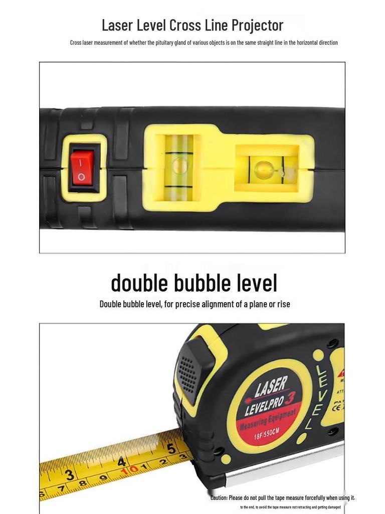 Mini High-Precision Laser Tape Measure & Infrared Leveling Tool