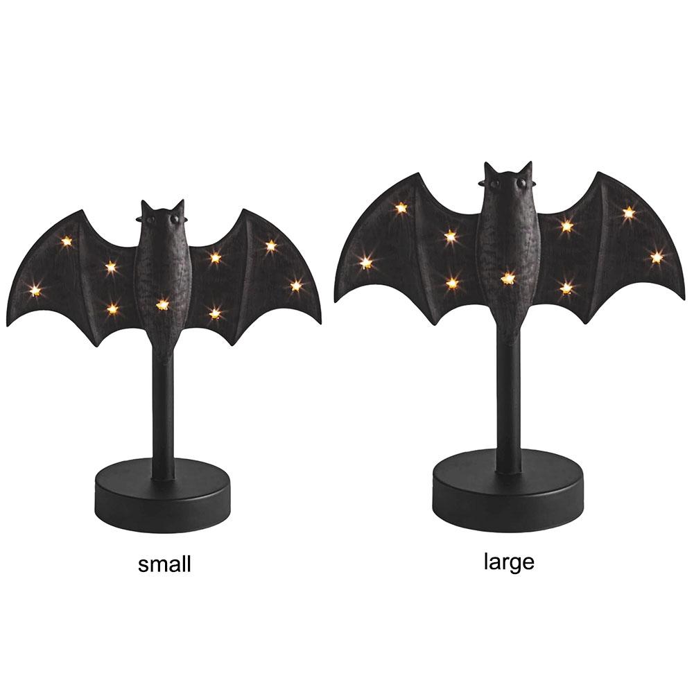 Bat-Shaped Candlestick with LED Twinkle Light Halloween Candle Stick Holder Halloween Decorations for Party Home