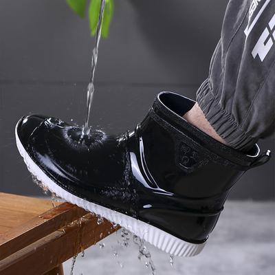 Mode 2024 Mode Herren Regenstiefel Gummi Stiefelette Rutschfest Einfarbig Wathose Schuhe Herren Bequem Weich Regenschuhe Angeln Küche