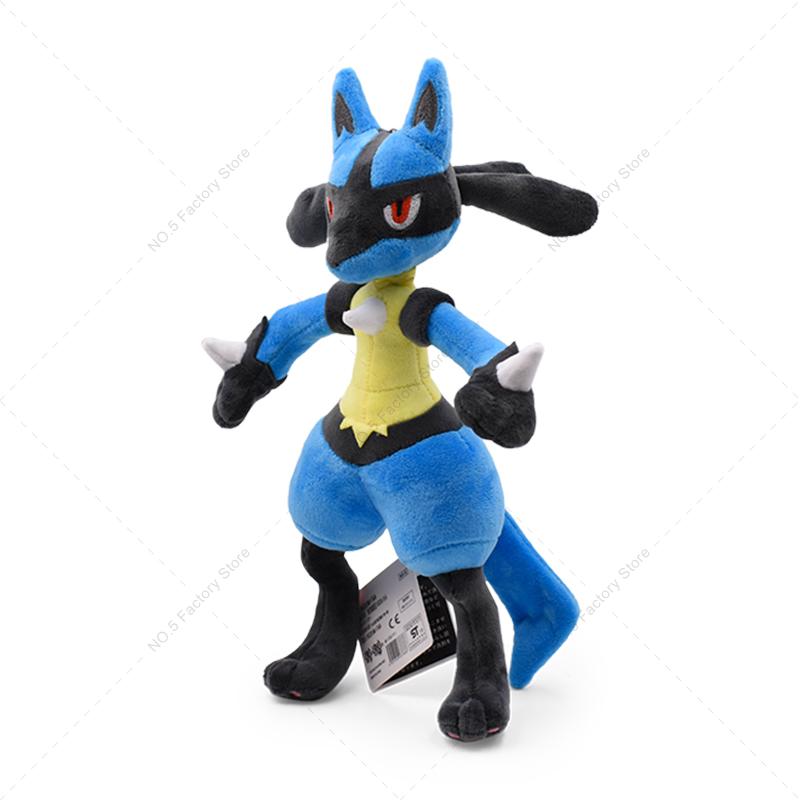 16-31cm Standing Lucario Shiny Plush Doll Cute Mega Riolu Animal Stuffed Quality Peluche Toy Children Halloween Gifts