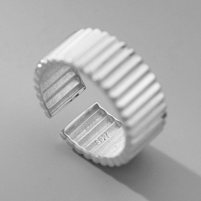 925 Sterling Silver Rings For Women Geometric Fine Jewelry Finger Adjustable Gold Interware CZ Ring For Party Birthday Gift