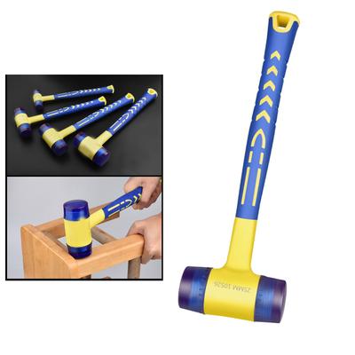 Rubber Hammer Double Face Glazing Window Nylon Hammer Integrated with Round Head Nonslip Handle Hand Tool Accessories
