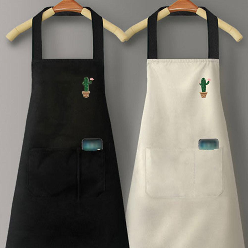 Kitchen Cooking Apron Unisex Household Solid Color Chef Waiter Barbecue Hairdresser Adult Pocket Apron Kitchen Supplies Tool