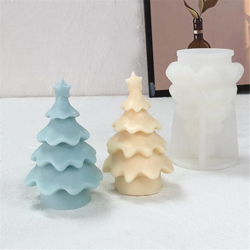 Flexible Silicone Mold Handmade Scented Candle Mould Star Christmas Tree Aromatherapy Jewelry Mold Home Decorations