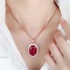 Purple Gold Plated Rose Gold Colored Gold Egg Surface Round Pendant Fashionable Princess Diana Red Stone Pendant