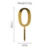 Number 0 To 9 Happy Birthday Cake Topper Decoration Gold Acrylic Cake Flag For Anniversary Wedding Party Cake Topper Baby Shower