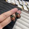 Black Enamel Drop Glaze Water Drop Love Stud Earrings, High-End Sense, Exquisite Atmosphere, Accessories, Retro Fashion And Versatile Earrings.
