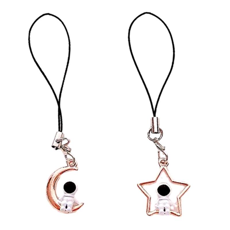 

2 шт. брелок для ключей «Луна/Звезда Астронавт» Уникальный брелок-подвеска на космическую тематику для пар и лучших друзей Аксессуары для мобильного телефона 1