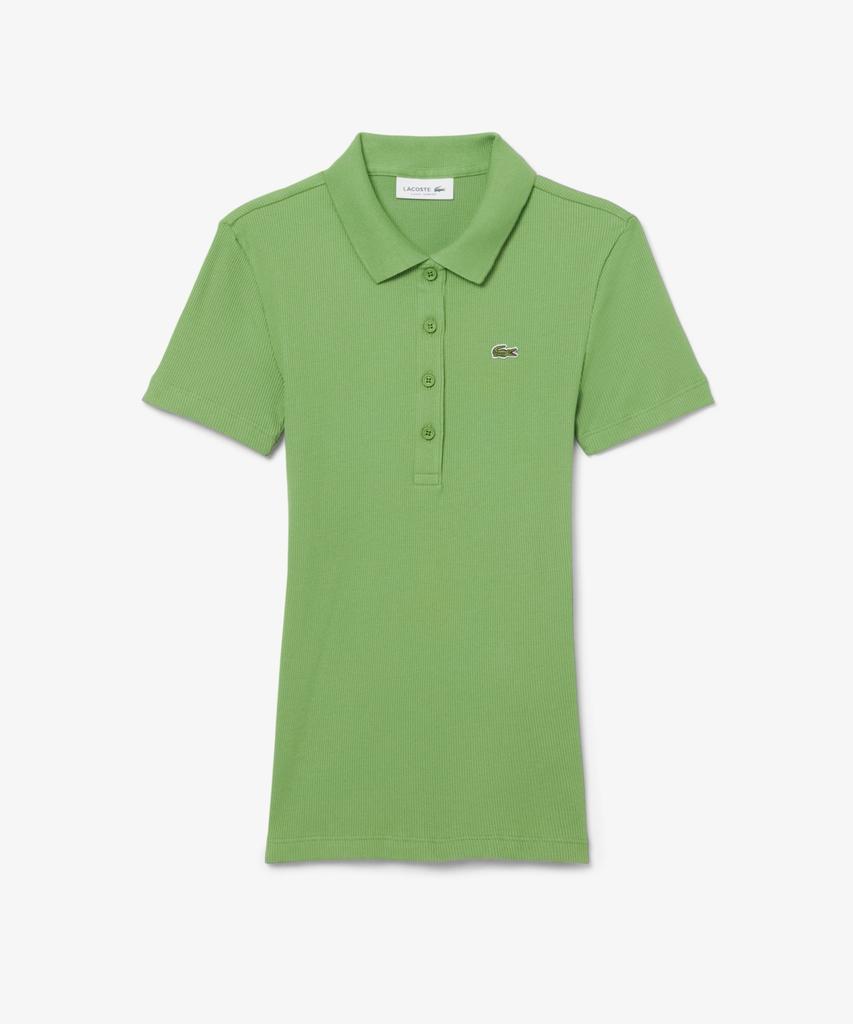 LACOSTE Women'S Slim Fit Rib Knit Polo Shirt Df5377-56G Npa