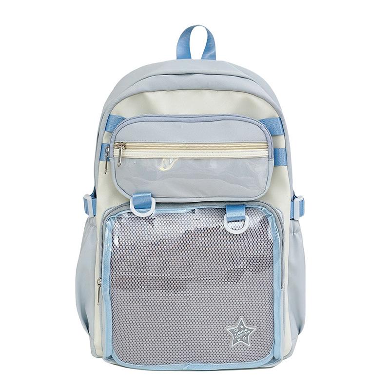 Schoolbag new schoolbag Japanese ins two-dimensional yuan bar pain bag cute college style primary and secondary school students two-piece backpack
