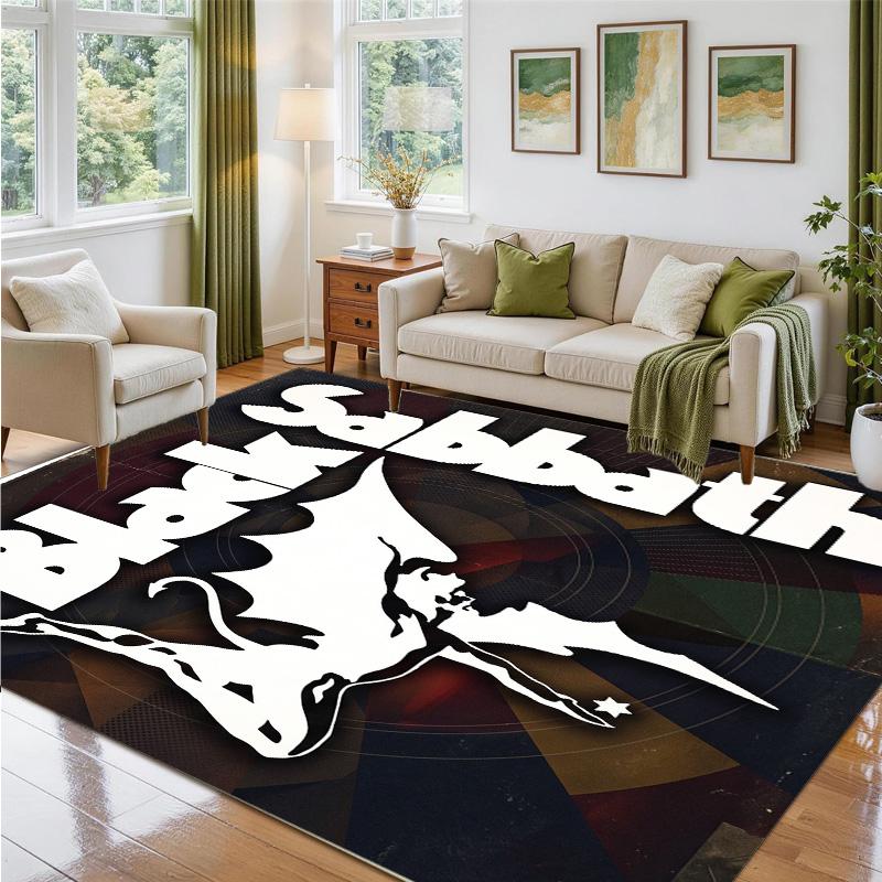 Led Zeppelin Design Crystal Velvet Rug Soft Decorative Mat for Bedroom Entrance
