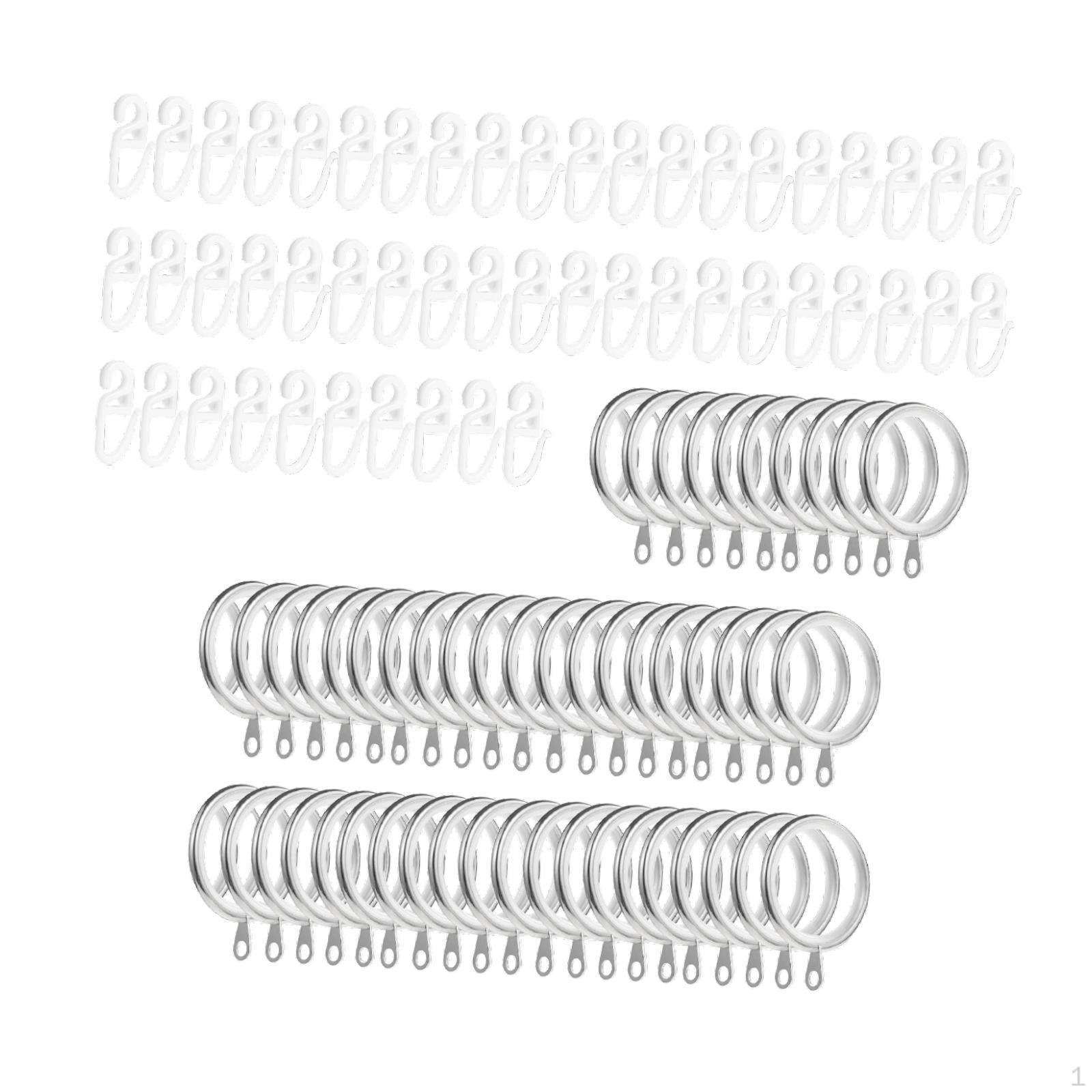

50x Curtain Pole Rings 35mm Internal Diameter Shower Hooks Hanging for Farmhouse