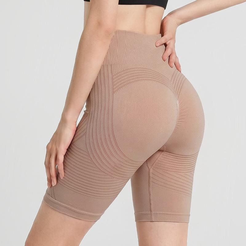 No Embarrassment Line Sports Shorts Women's Five-Point Pants Skinny High Waist Hip Lifting Fitness Pants Seamless Peach Hip Yoga Pants